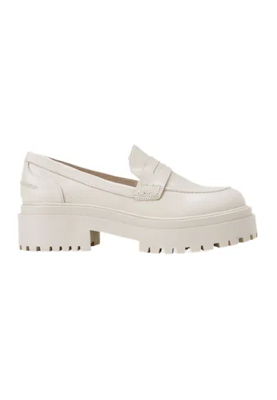 Mangará Atelier Leather Loafers - Chunky Block Sole Women's Design In White
