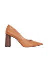 Mangará Atelier Leather Pumps Plinia - Women's Block Heel High Women's Heels In Brown