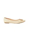 Mangará Atelier Raffia Ballerina Flats With Textu Detail - Women's Summer Women's Shoes In Neutral