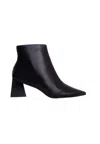Mangará Atelier Sheepskin Leather Ankle Boots Mabea - Women's Pointed-toe Block Women's Heel In Black