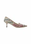 Mangará Atelier Suede Embroide Pumps - Kitten Heel Women's Style In Multi