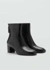 Mango Bottines Cuir Zip Noir - Femme - 37 -  In Black