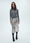 Mango - Jupe Argent - L - Femme In Argent