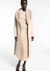 Mango Butter Wool Coat With Detachable Collar In Light/pastel Grey