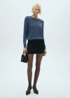 Mango Crewneck Lurex Sweater Dark Navy In Dark Navy