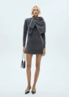 Mango Knit Shift Dress Grey