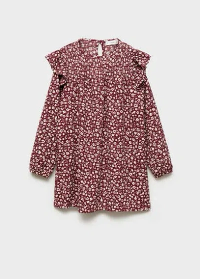 Mango Kids' Dress Maroon