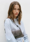 Mango Shoulder Bag With Buckles Detail Grey In Grey