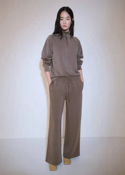 Mango Sweatshirt Medium Brown