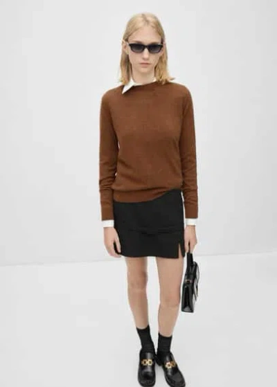 Mango 100% Cashmere Sweater In Tobacco Brown