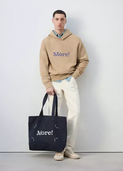 Mango 100% Cotton Canvas Tote Bag In Navy
