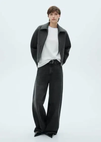 Mango Long Sleeve Cotton T-shirt White