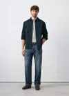 Mango 100% Cotton Overshirt With Pockets In Blue