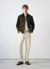 Mango 100% Cotton Overshirt With Pockets In Brown