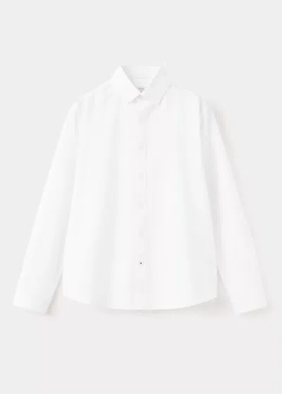 Mango Kids' 100% Cotton Oxford Shirt In White