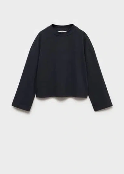Mango Kids' 100% Cotton T-shirt In Navy