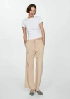 MANGO STRAIGHT JEANS WITH ELASTIC WAIST SAND