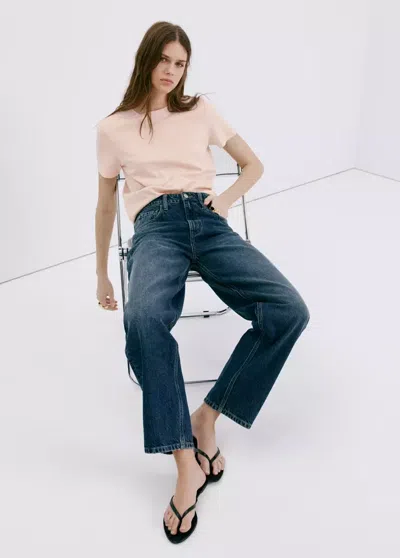Mango 100% Cotton T-shirt In Neutral