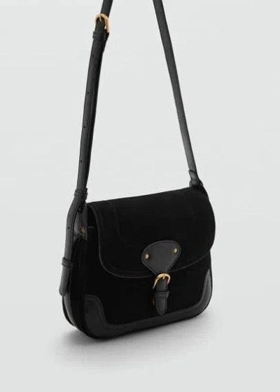 Mango Sac Cuir Boucle Noir - Femme - Taille Unique -  In Black
