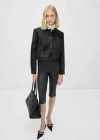 Mango Ribbed Knitted Button-down Polo Shirt Black In Black