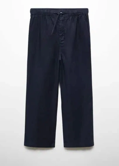 Mango Pantalon In Bleu Marine