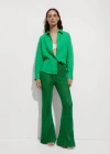 Mango Women's 100% Linen Long Sleeve Shirt In Vert Pomme