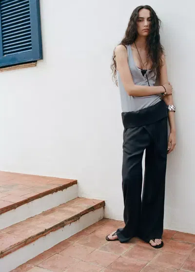 Mango 100% Lyocell Trousers In Multi