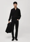 Mango Regular-fit Cotton Hooded Sweatshirt Black In Noir