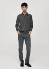 Mango Regular-fit Cotton Hooded Sweatshirt Dark Heather Grey In Gris Chiné Foncé