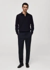 Mango Regular-fit Cotton Hooded Sweatshirt Dark Navy In Bleu Marine Foncé