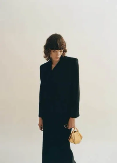 Mango Leather Metallic Bag In Gold