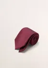 Mango 100% Silk Tie In Maroon