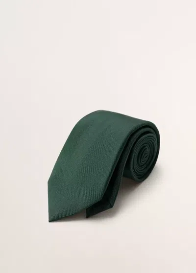 Mango 100% Silk Tie In Green