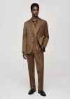 Mango Men's Virgin Wool Eu Slim-fit Suit Blazer In Marron