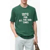 Mango 1972 Embroidered T-shirt In Green