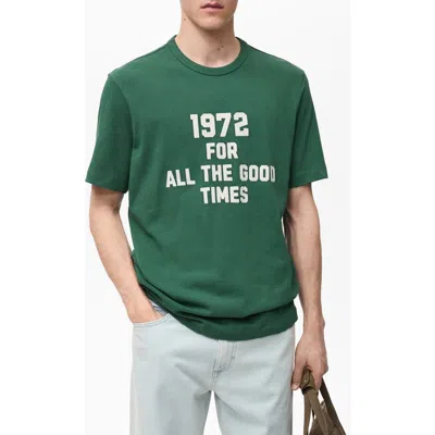 Mango 1972 Embroidered T-shirt In Green