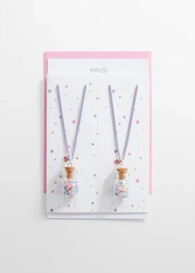 Mango Kids' 2 Pack Best Friends Necklace Pink