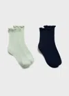 Mango Kids' 2 Pack Mixed Socks Pastel Green