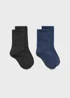 Mango 2 Pack Patterned Socks Charcoal In Multi
