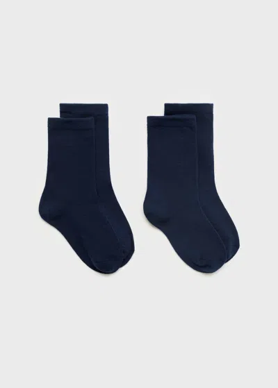 Mango Kids' 2 Pack Patterned Socks Navy In Blue