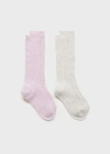 Mango Kids' 2 Pack Ribbed Socks Lavender