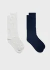 Mango Kids' 2 Pack Ribbed Socks Navy In Blue