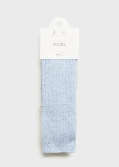 Mango 2 Pack Ribbed Socks Sky Blue In Sky Blue