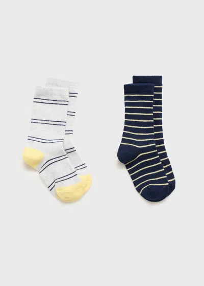 Mango Kids' 2 Pack Striped Socks Pastel Green
