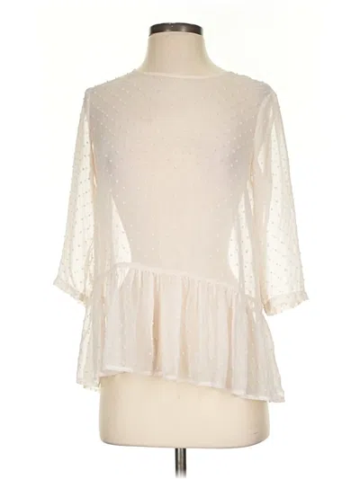 Pre-owned Mango 3/4 Sleeve Blouse In Ivory