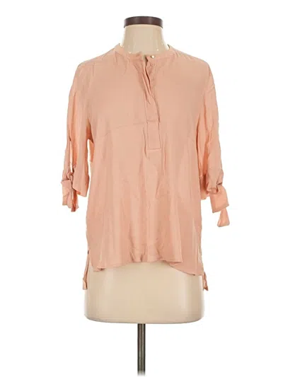 Pre-owned Mango 3/4 Sleeve Blouse In Tan