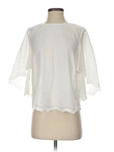 Pre-owned Mango 3/4 Sleeve Blouse In White