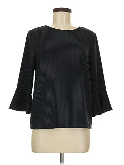 Pre-owned Mango 3/4 Sleeve Top Black Boatneck Tops