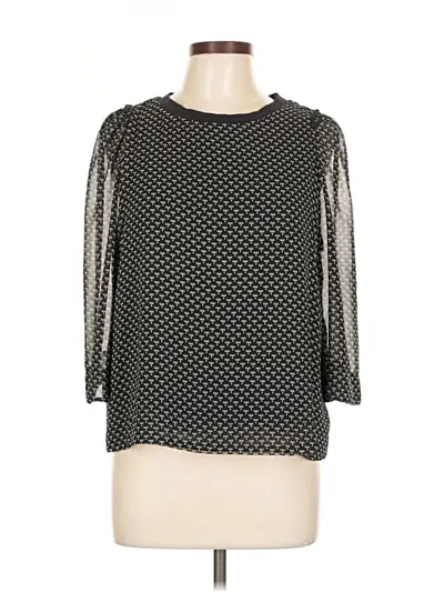 Pre-owned Mango 3/4 Sleeve Top Black Mock Neckline Tops