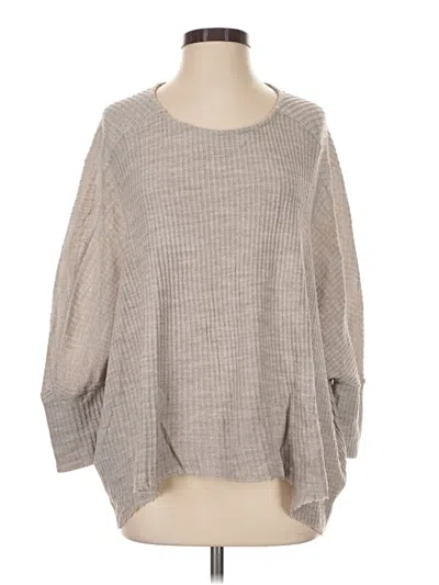 Pre-owned Mango 3/4 Sleeve Top Gray Boatneck Tops